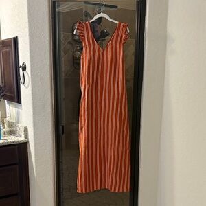 Sunshine Tienda Burnt Orange Striped Maxi Dress-S